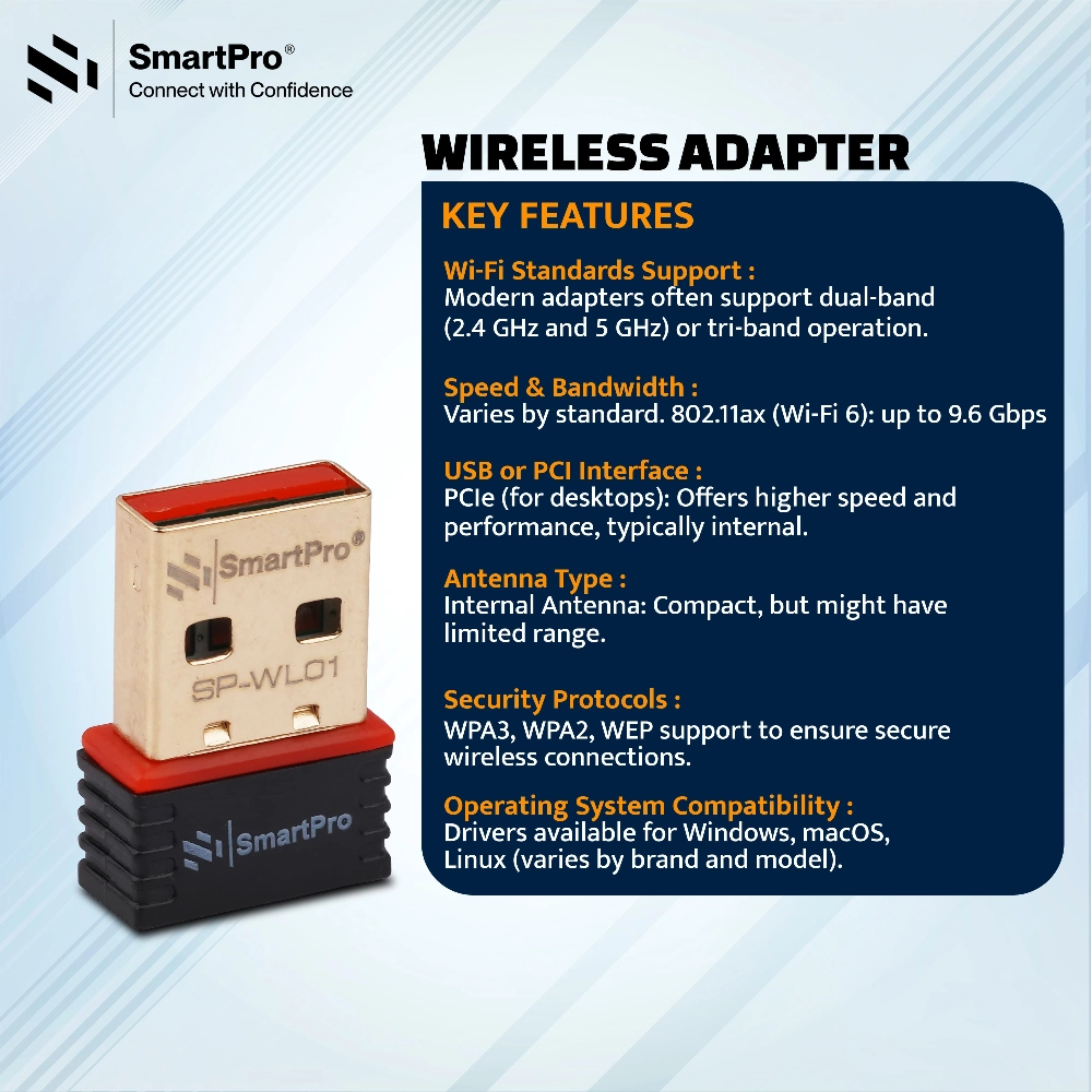 Smart-Pro USB To Wi-Fi Dongle Adapter 300 Mbps view 2